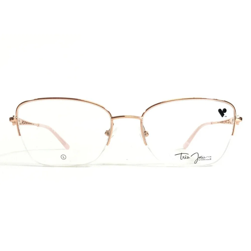 Tres Jolie Eyeglasses Frames 200 770 Rose Gold Cat Eye Half Rim 55-18-140